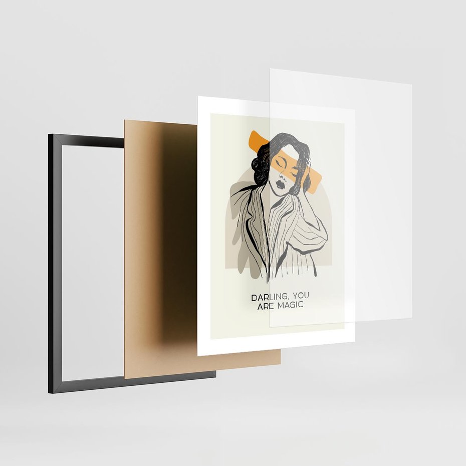 Plakat w ramie 40x50 - Sztuka Kobiecej Osobowości - nowoczesna grafika, kobieta - rama czarna