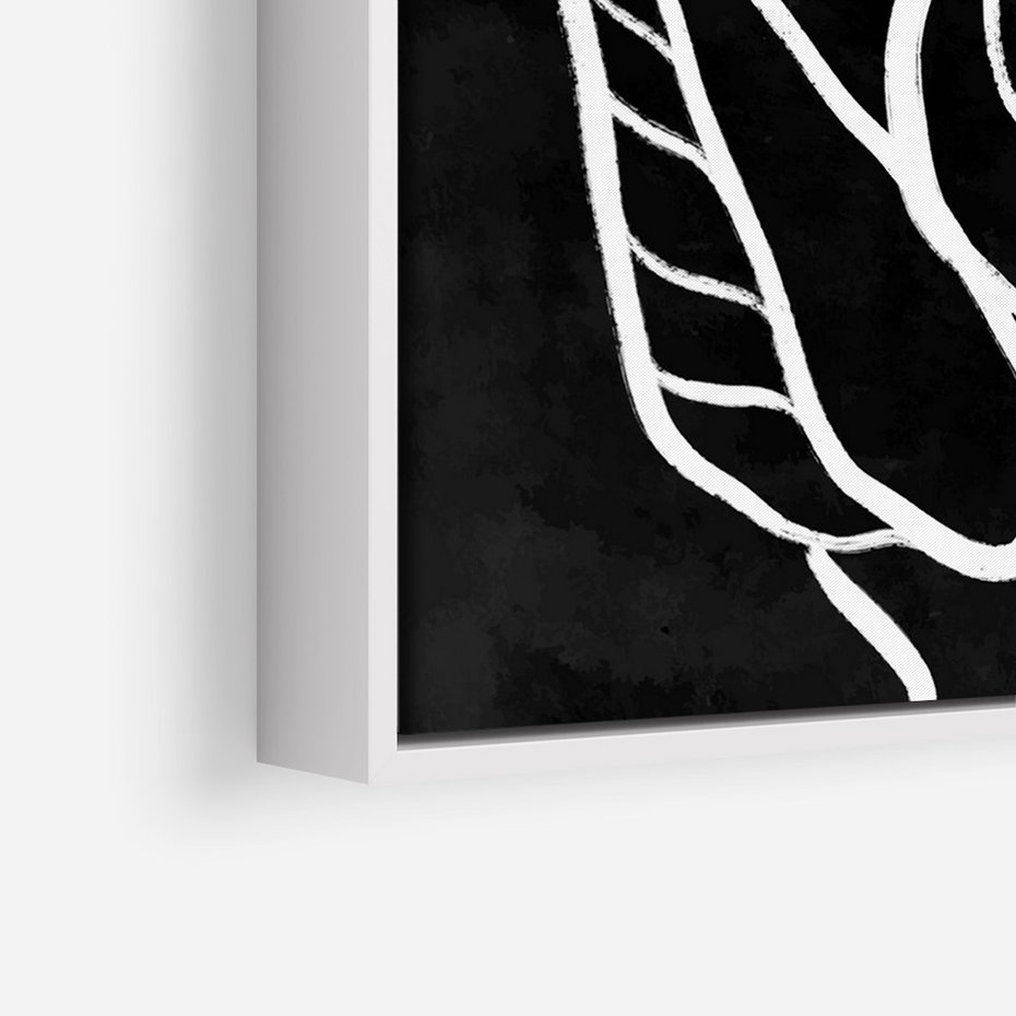 Obraz w ramie 80x120 - Lustrzane Odbicie - mroczna sztuka, minimalizm - rama biała