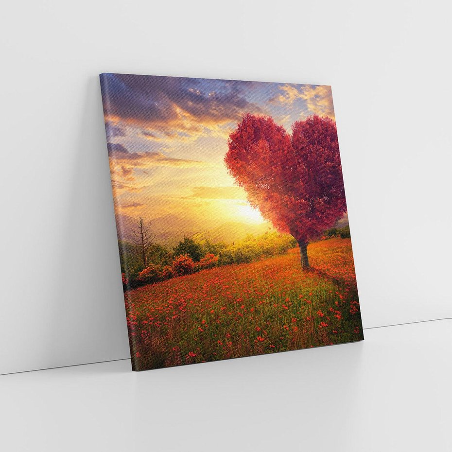 Obraz na płótnie 50x50 - serce natury - drzewo, serce