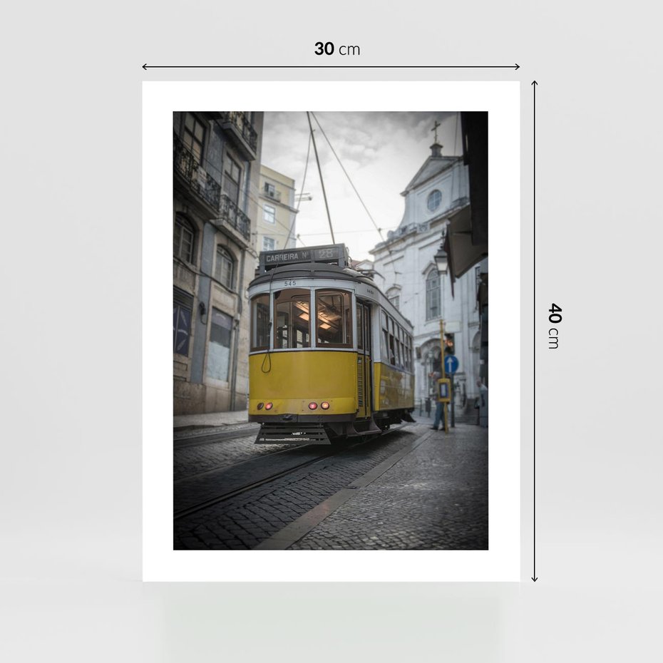 Plakat bez ramy 30x40 - Urok tramwajów Lizbony - tramwaj, Lizbona