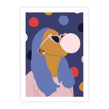 Plakat bez ramy 50x70 - Odbicie Kobiety - nowoczesny plakat, styl retro