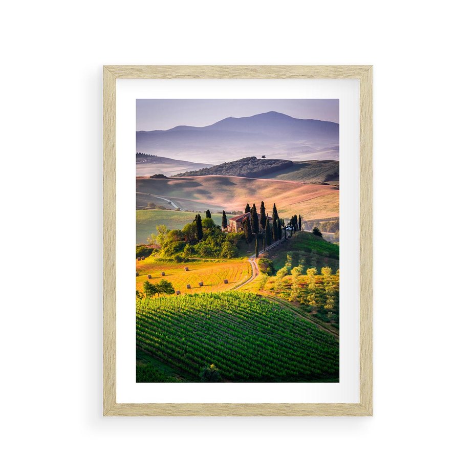 Plakat w ramie 30x40 - Pejzaż w perspektywie - pejzaż, perspektywa - rama drewno