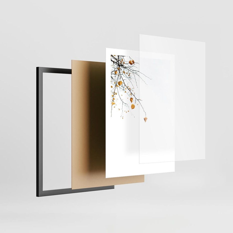 Plakat w ramie 50x70 - Złota Jesień - drzewo, żółte liście - rama czarna