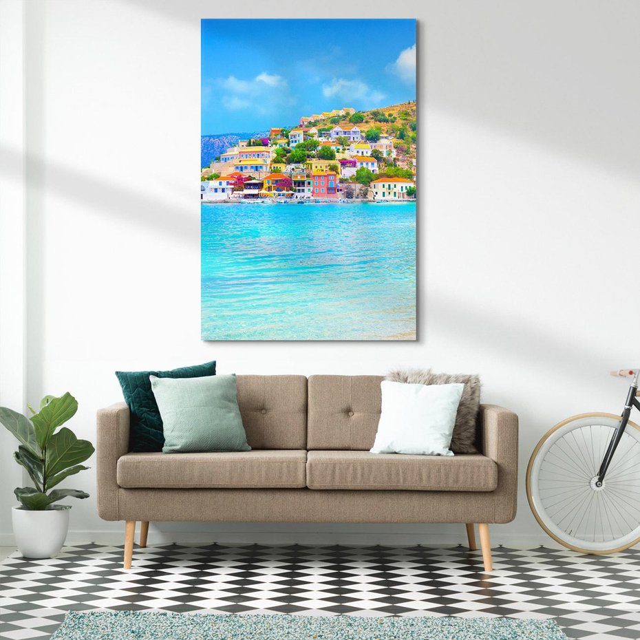 Obraz na płótnie 70x100 - Urok greckich wysp nad morzem - Grecja, morze