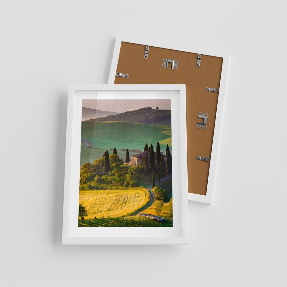 Plakat w ramie 30x40 - Pejzaż w perspektywie - pejzaż, perspektywa - rama biała