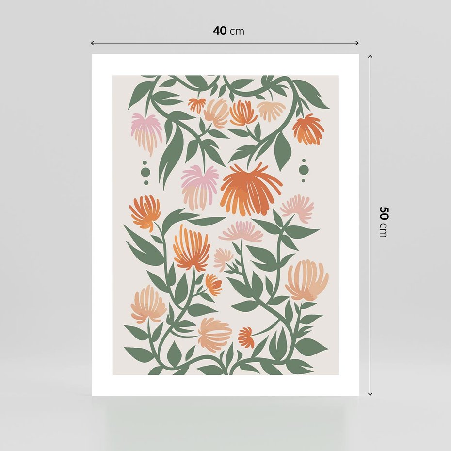 Plakat bez ramy 40x50 - Kwiatowe Odbicia - kwiaty polne, plakat