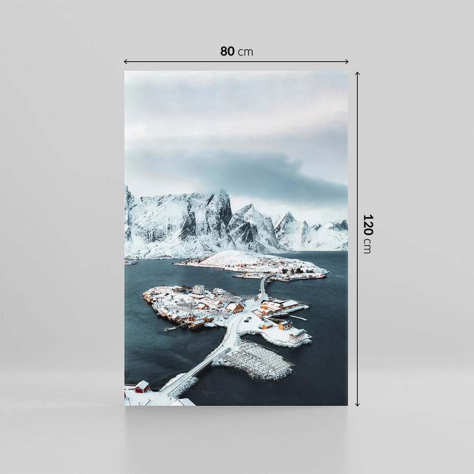 Obraz na płótnie 80x120 - Ciepło i Urok Północy - skandynawskie, domki