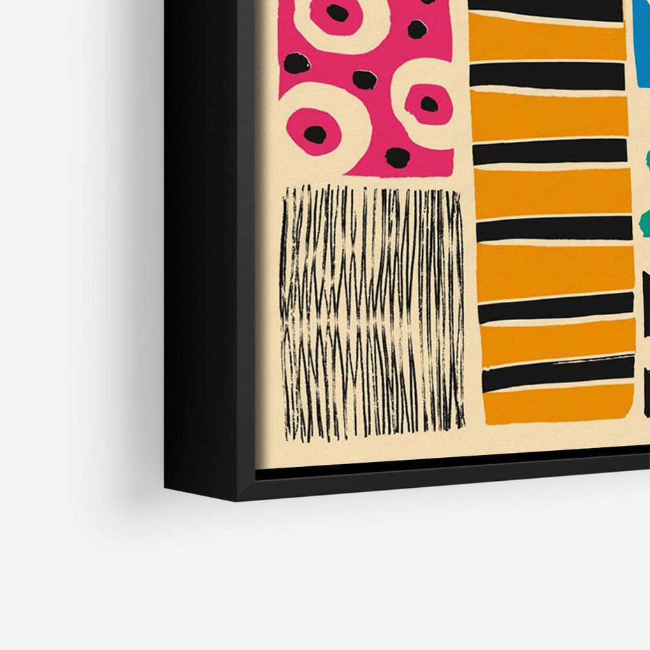 Obraz w ramie 70x50 - Etno Boho - etno ornamenty, boho klimat - rama czarna