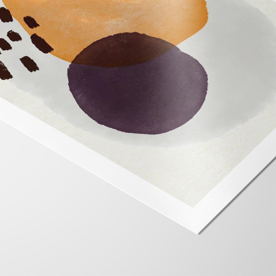 Plakat bez ramy 40x50 - Kolorowe Akwarelowe Przenikanie - geometryczne elementy, stonowane ziemiste kolory