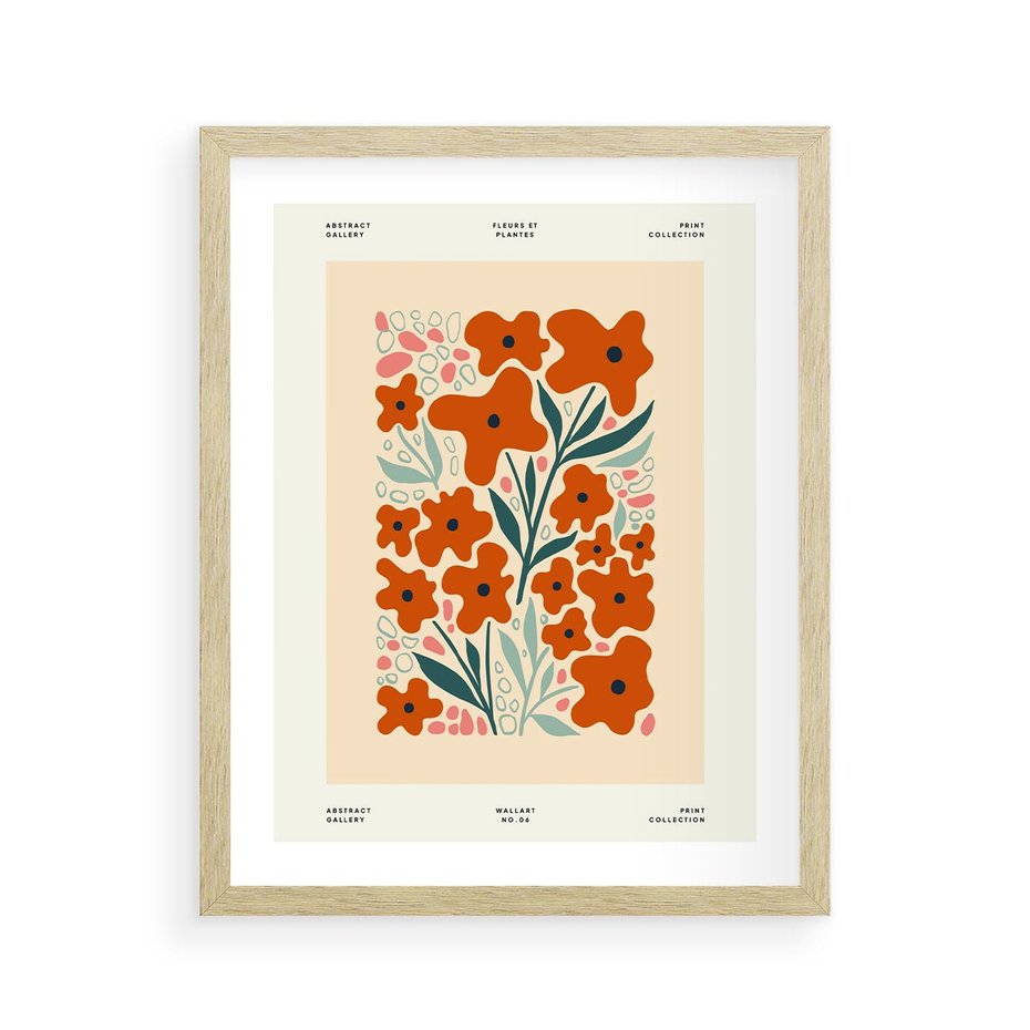 Plakat w ramie 40x50 - Refleksje Kolorowych Tajemnic - kwiaty, kompozycja - rama drewno