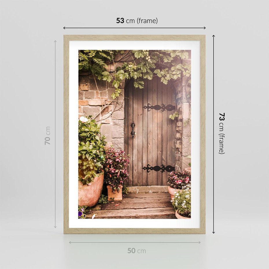 Plakat w ramie 50x70 - Stare drzwi pełne historii - drzwi, stare - rama drewno