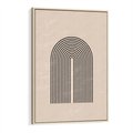 Obraz w ramie 50x70 - Migocące Echa - abstrakcyjne linie, geometria - rama drewno