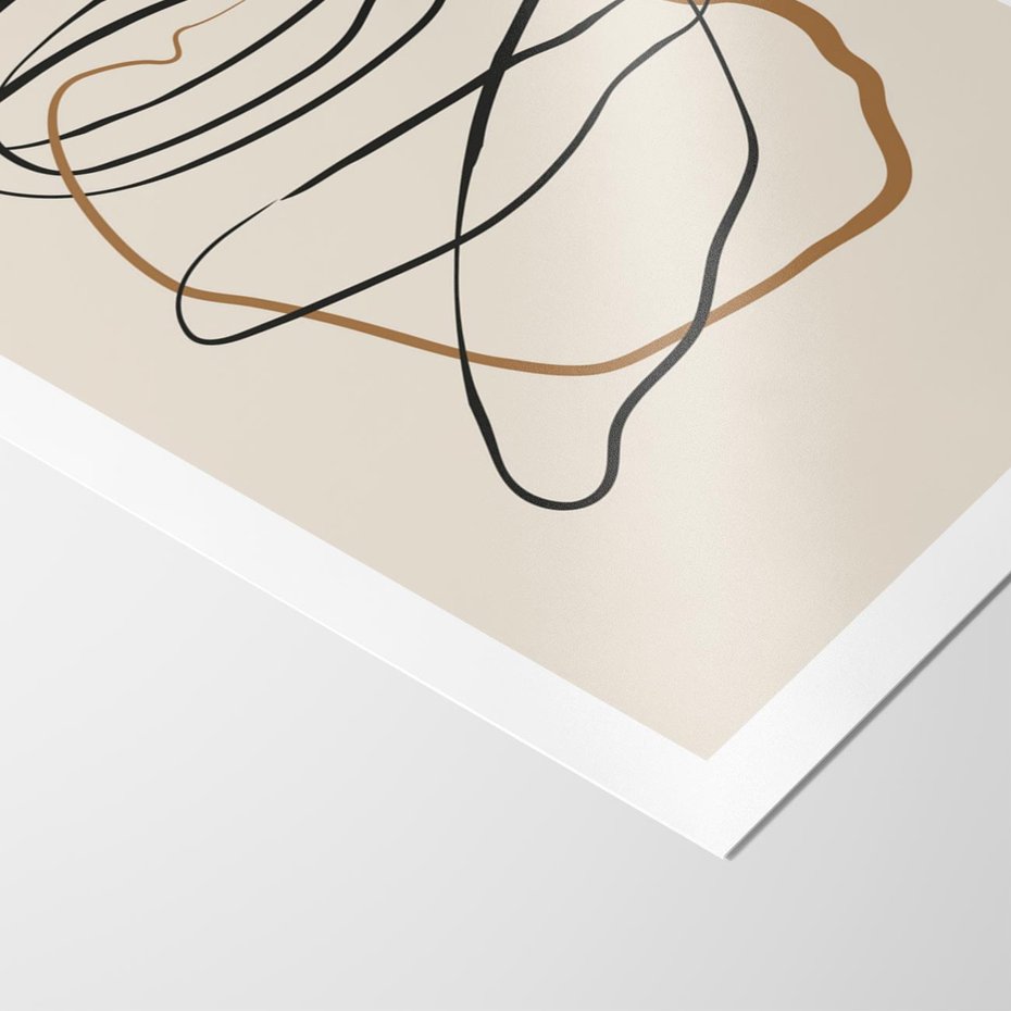 Plakat bez ramy 50x70 - Bezczasowe Kontury - abstrakcyjne linie, zaplątane
