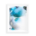 Plakat w ramie 50x70 - Elegancja Marmuru - marmur, błękit - rama biała