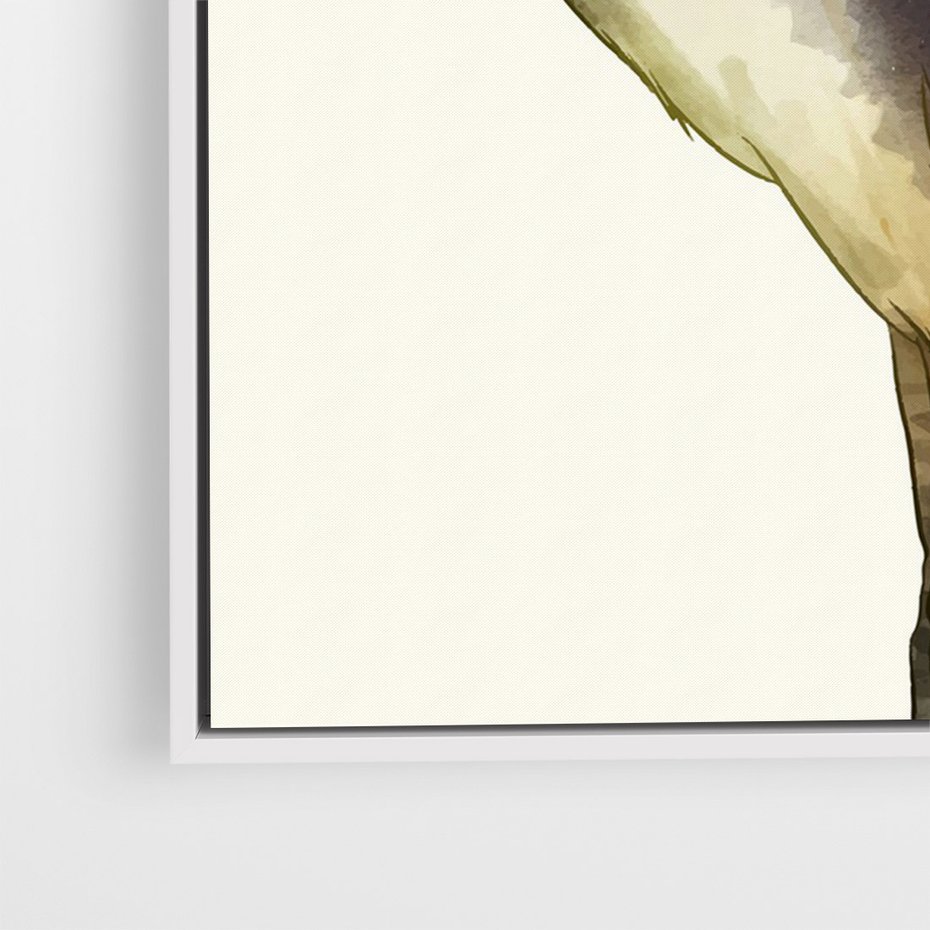 Obraz w ramie 80x120 - Kwiatowa Ekspresja - japońska sztuka, ptak - rama biała