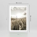Plakat w ramie 50x70 - Łąka w Klimacie Sepii - suche trawy, łąka - rama biała