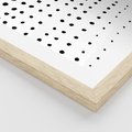 Plakat w ramie 50x70 - Abstrakcyjna Transformacja - abstrakcyjna kompozycja z czarnych kropek, minimalistyczny czarno bialy plakat - rama drewno