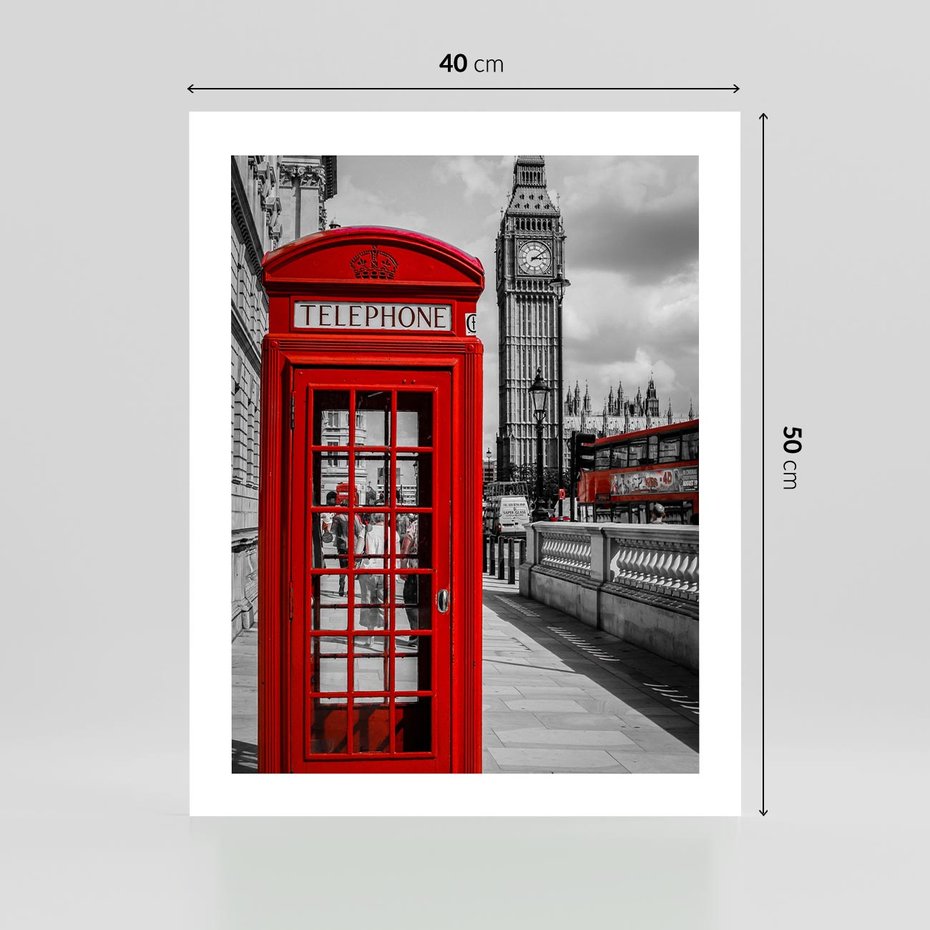Plakat bez ramy 40x50 - Budka w Londynie - Londyn, budka