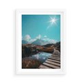 Plakat w ramie 50x70 - Inspirujący Pejzaż - ścieżka, górska - rama biała