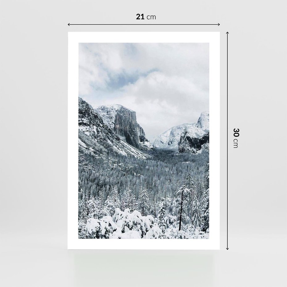 Plakat bez ramy 21x30 - Góry Śnieżnej Krainy - góry, szczyty