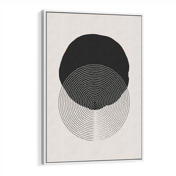 Obraz w ramie 70x100 - Boho Przenikanie Uroku - abstrakcyjna kompozycja, okręgi - rama biała