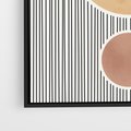 Obraz w ramie 70x100 - Taniec Linii - abstrakcyjna nowoczesna sztuka, koła okręgi - rama czarna