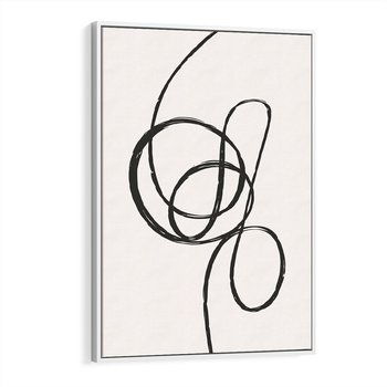 Obraz w ramie 50x70 - Migotliwa Kreatywność - abstrakcyjne szkicowane linie, minimalizm - rama biała