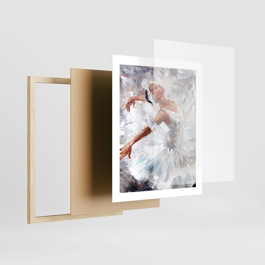 Plakat w ramie 40x50 - Baletowa Sztuka - balet, sztuka - rama drewno