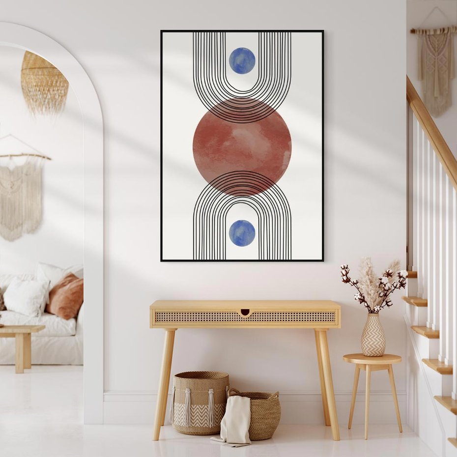 Obraz w ramie 70x100 - Księga Impulsów - nowoczesny plakat, styl midcentury - rama czarna