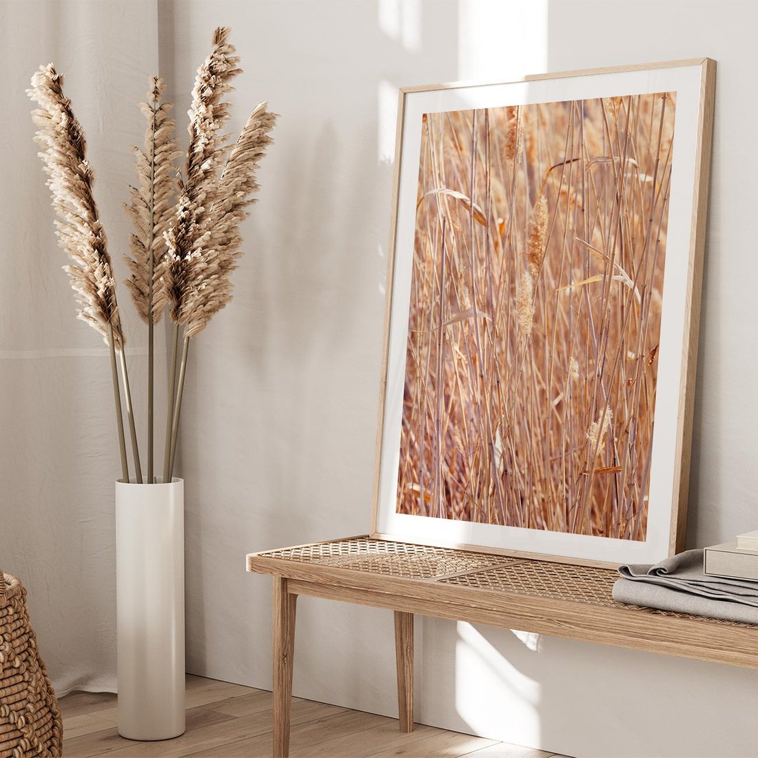 Plakat w ramie 30x40 - Mistrzowskie suche trawy - suche, trawy - rama drewno