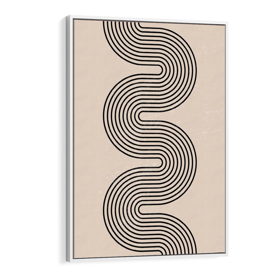 Obraz w ramie 70x100 - Bezgraniczne Odbicia - abstrakcyjne linie, geometria - rama biała