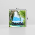 Obraz na płótnie 40x40 - Palmy tańczące na tropikalnej plaży - palmy, plaża