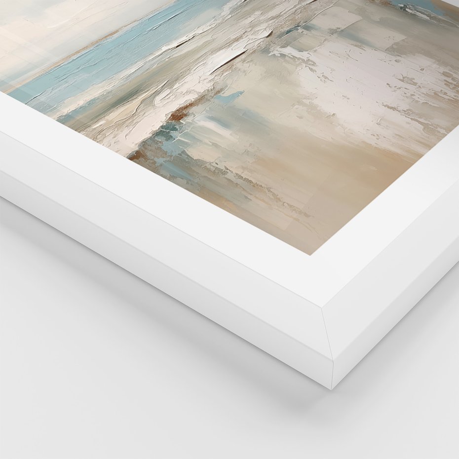 Zestaw obrazy w ramie 30x40 galeria - morze, niebo, akwarela, plaża - rama biała