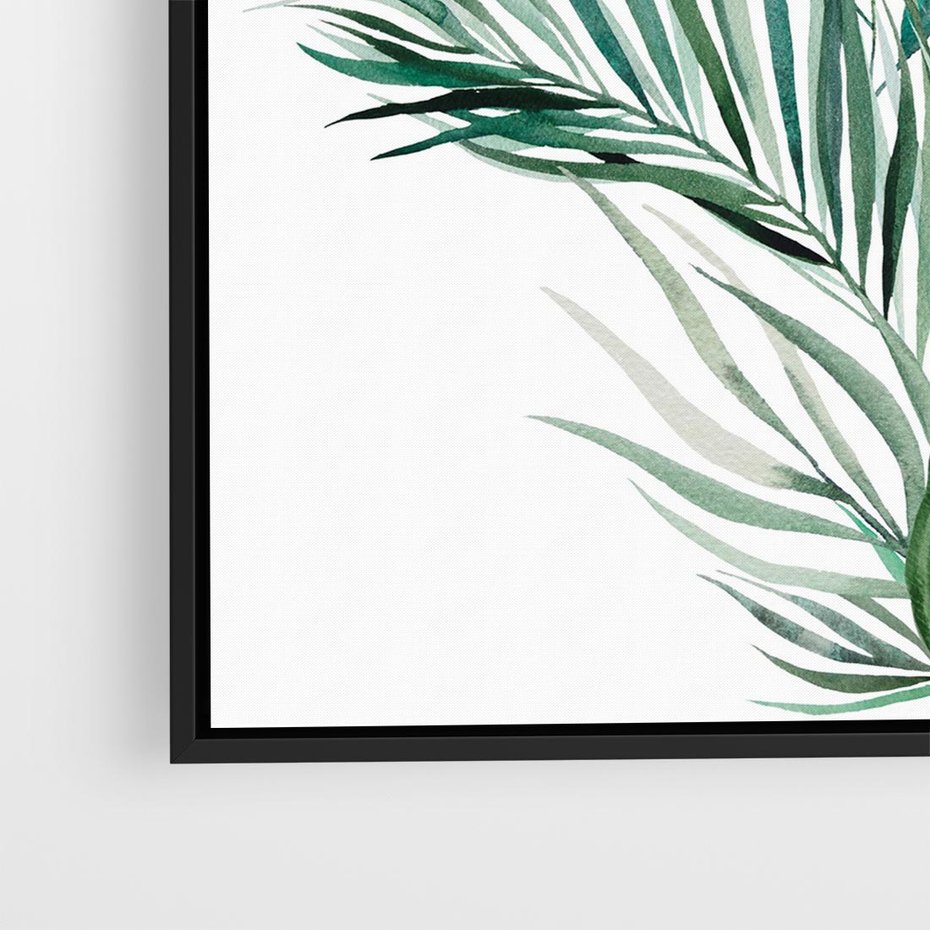 Obraz w ramie 50x50 - Blask Natury - złote, liście - rama czarna