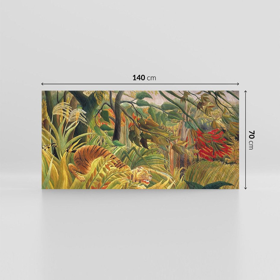 Obraz na płótnie 140x70 - "Tygrys w tropikalnej burzy" (1891) Henri Rousseau - Reprodukcja - reprodukcja, obraz na płótnie