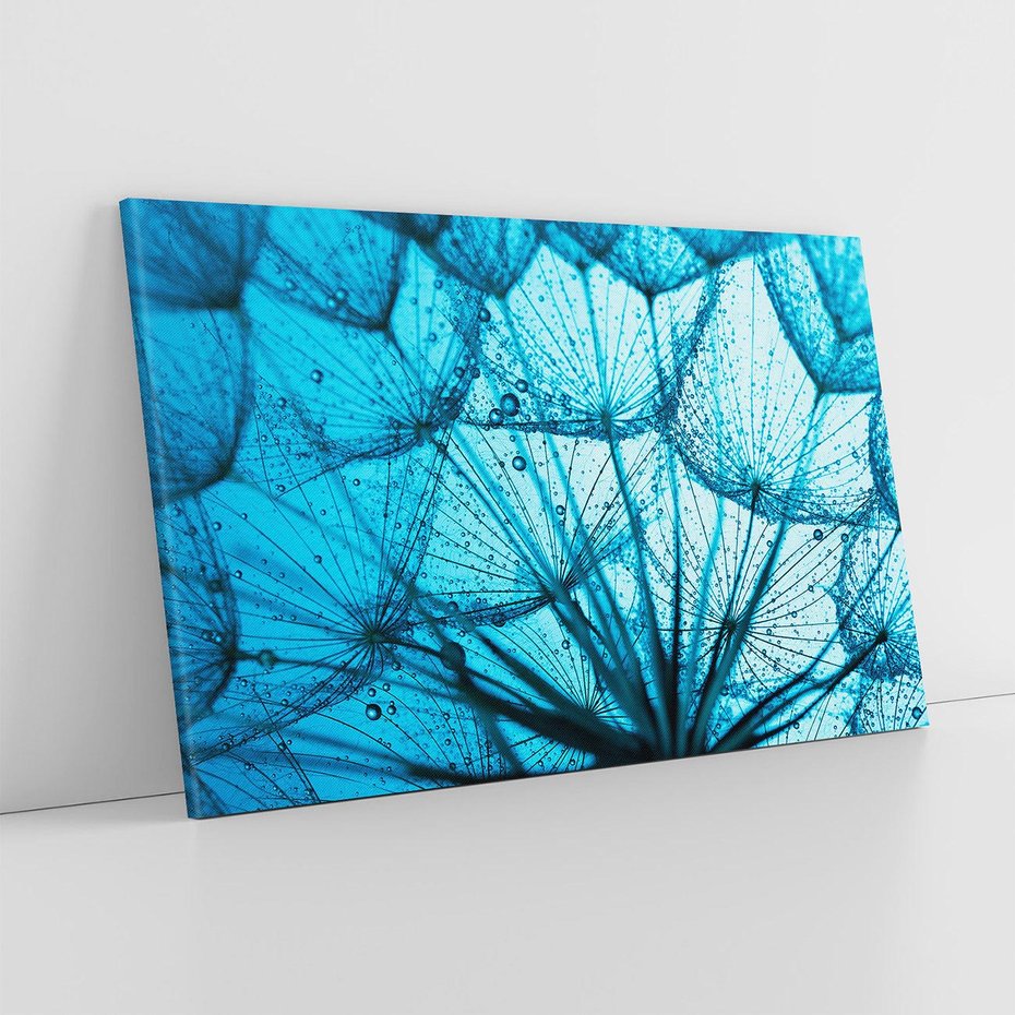 Obraz na płótnie 120x80 - Lekkość dmuchawca wśród kwiatów - dmuchawiec, kwiaty