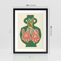 Plakat w ramie 30x40 - Kreatywne Impulsy - boho styl, wazon - rama czarna