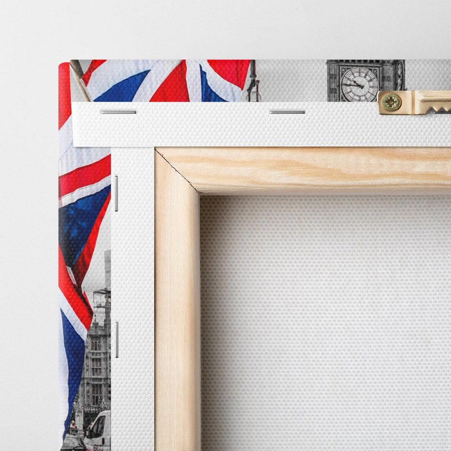 Obraz na płótnie 30x30 - Londyńska Budka przy Big Benie - Londyn, budka