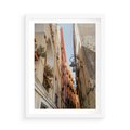 Plakat w ramie 50x70 - Włoskie uroki - włoskie, uliczki - rama biała