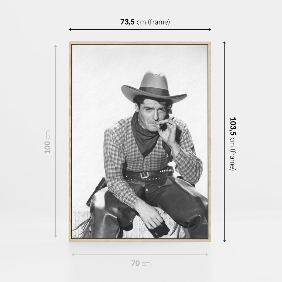 Obraz w ramie 70x100 - Dziki Zachód - retro zdjęcie, czarno białe - rama drewno