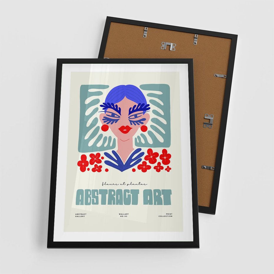 Plakat w ramie 50x70 - Podróżne Impulsy - abstrakcja, kobieta - rama czarna