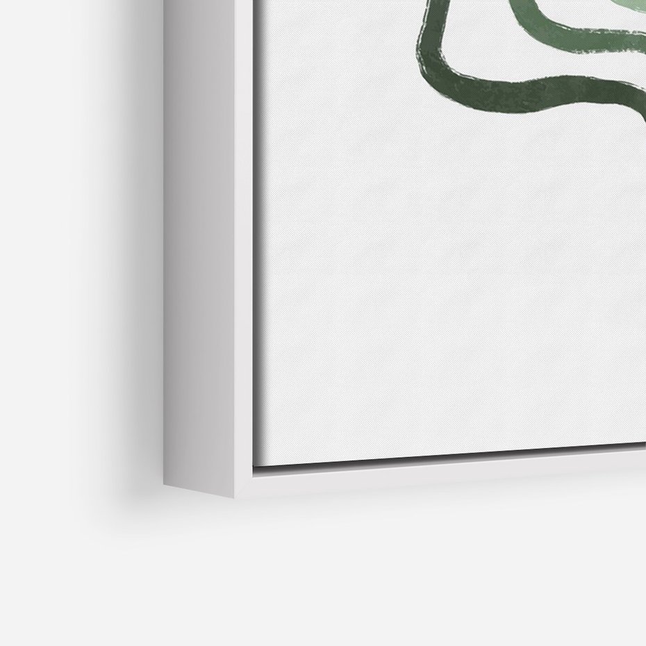 Obraz w ramie 80x120 - Zielony Profil - abstrakcja, zielony portret z profilu - rama biała