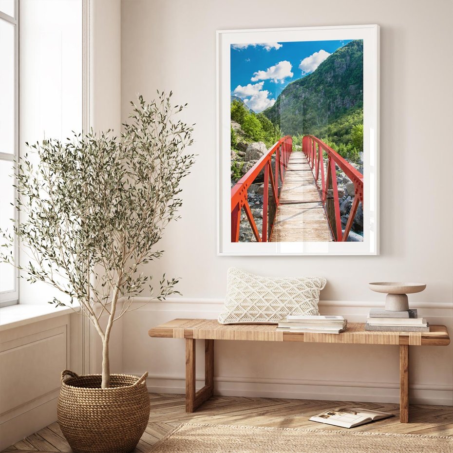 Plakat bez ramy 21x30 - Most do przygody - góry, most