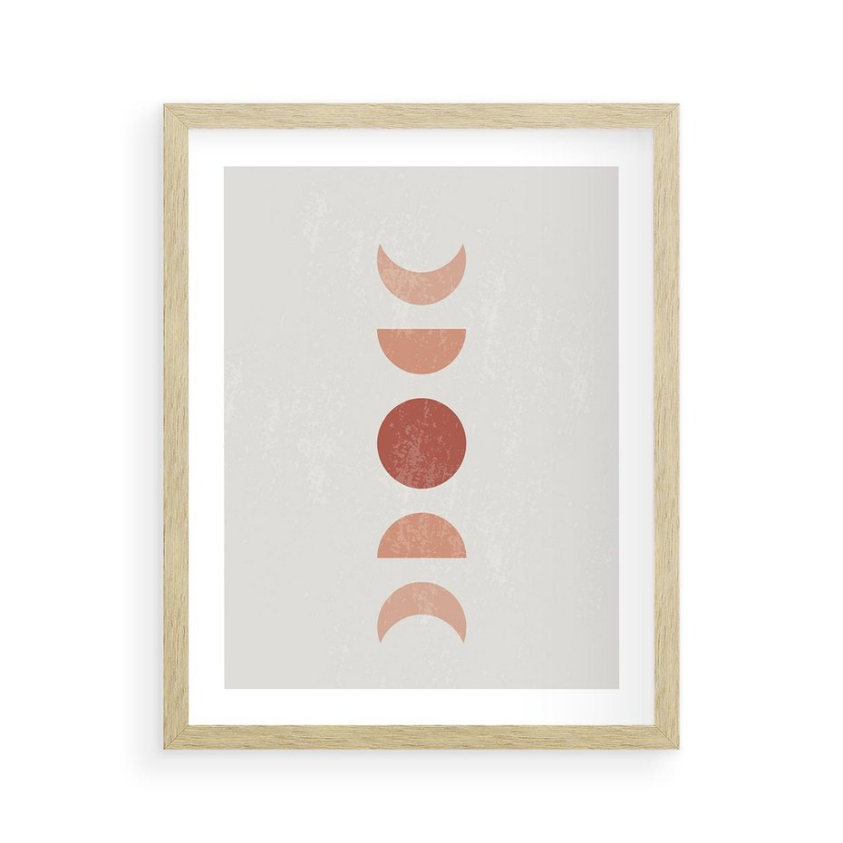 Plakat w ramie 40x50 - Mistyka Boho - boho plakat, beże brązy - rama drewno