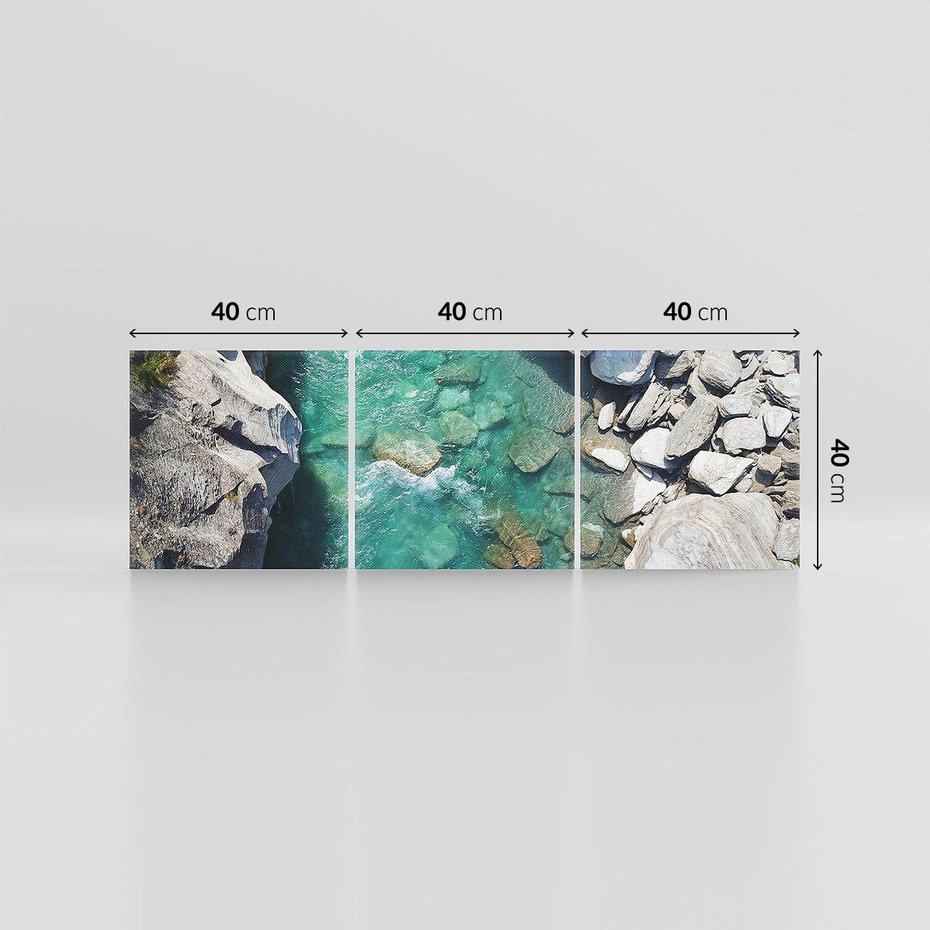 Obraz na płótnie 120x40 - Spotkanie natury i siły - rzeka, skały