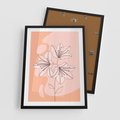 Plakat w ramie 50x70 - Kwiatowa Harmonia - minimalistyczny plakat, pudrowe kwiaty - rama czarna