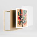 Plakat w ramie 40x50 - Harmonia Rozplątanych Form - abstrakcyjny kolorowy tęczowy obraz, inspiracje roślinne - rama drewno