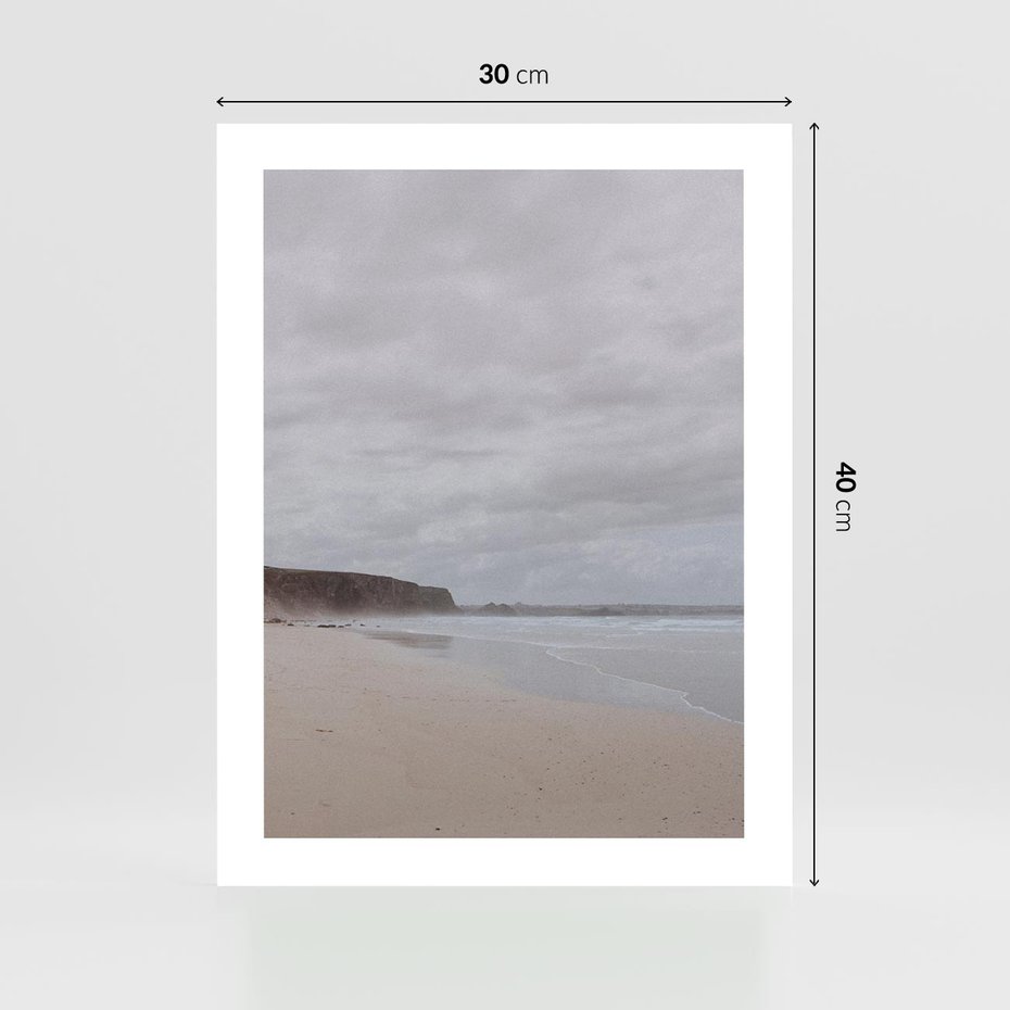 Plakat bez ramy 30x40 - Mglista plaża - plaża, mgła