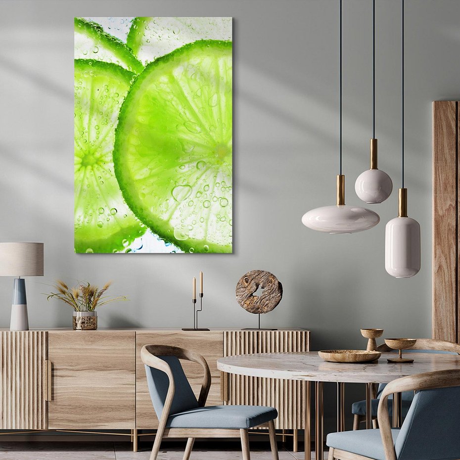 Obraz na płótnie 80x120 - Soczyste limonki - limonki, owoce