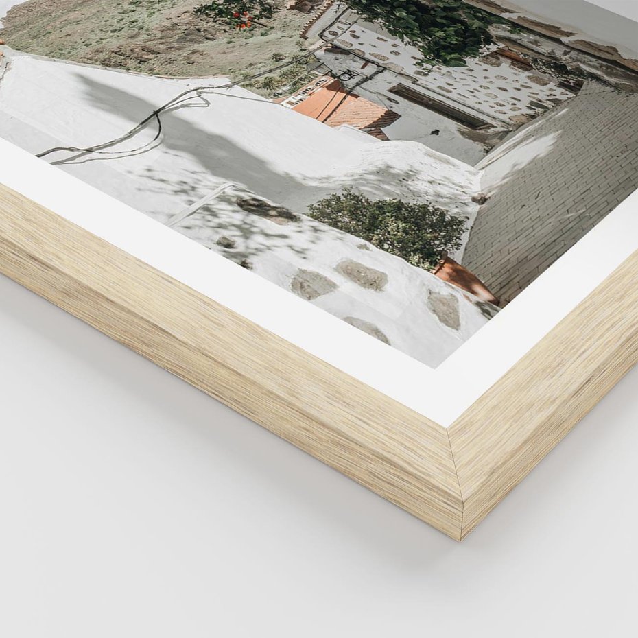 Plakat w ramie 30x40 - Południe Europy - śródziemnomorski krajobraz, uliczka we włoszech - rama drewno